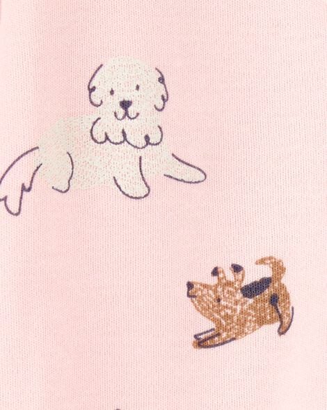 CARTER'S Pijama de algodón para bebé niña con estampado de perro y cremallera