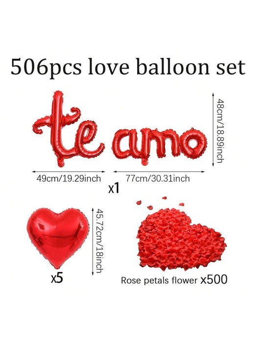 SHEIN Globo de aluminio con la letra "Te Amo" en español (506 unidades)