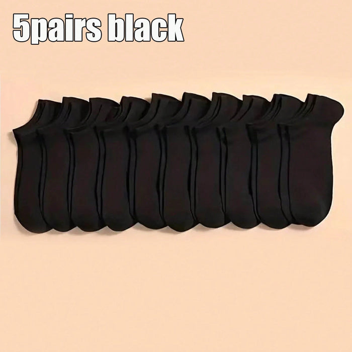 5 pares de calcetines casuales de unicolor para hombres, ligeros y transpirables