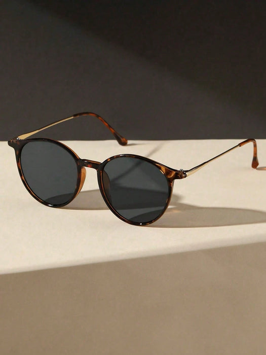 SHEIN 1 par de gafas de moda retro redondas para mujer