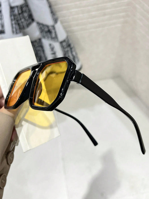 SHEIN 1 par de gafas de mujer con doble puente, estilo clásico, elegante e informal