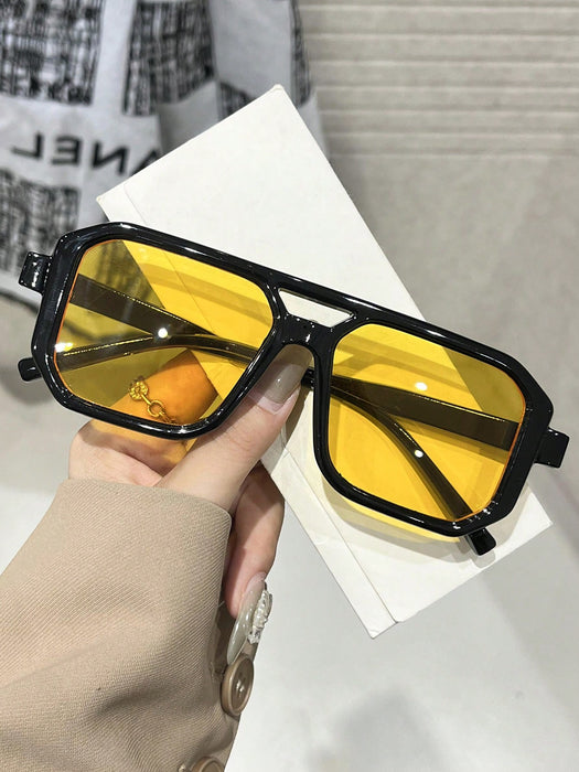 SHEIN 1 par de gafas de mujer con doble puente, estilo clásico, elegante e informal