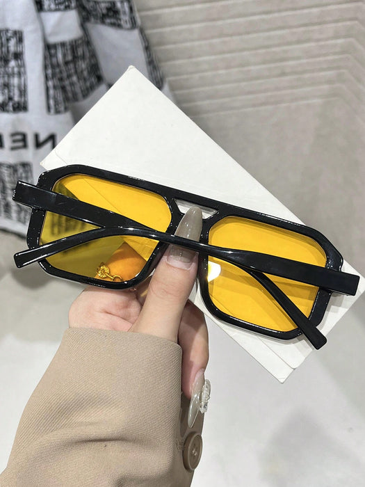 SHEIN 1 par de gafas de mujer con doble puente, estilo clásico, elegante e informal