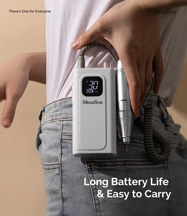 Taladro de uñas recargable con clip SC300F, 30.000 RPM - Blanco