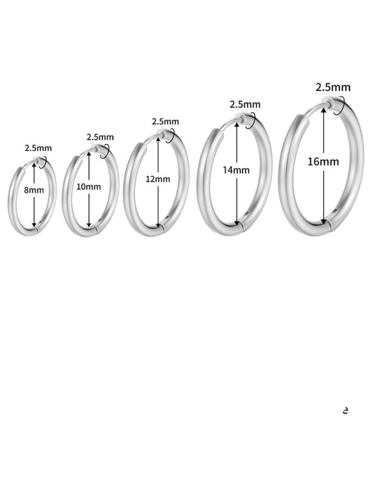 1 par Arete pequeño aros perforación oreja simple delgado círculo anti alérgico