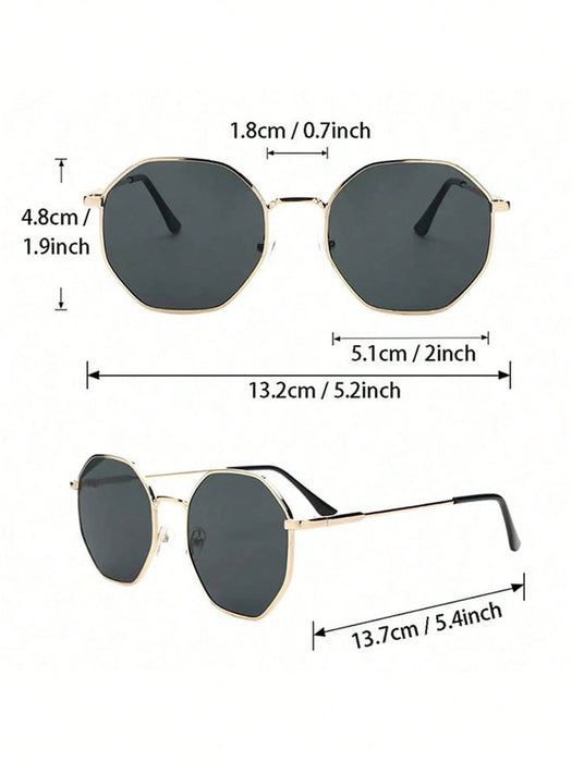 SHEIN 1 par de gafas de moda con marco metálico geométrico para mujeres