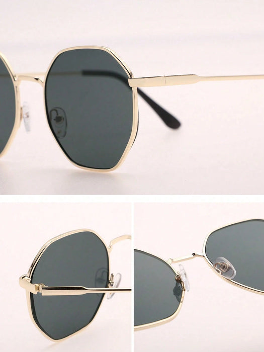 SHEIN 1 par de gafas de moda con marco metálico geométrico para mujeres