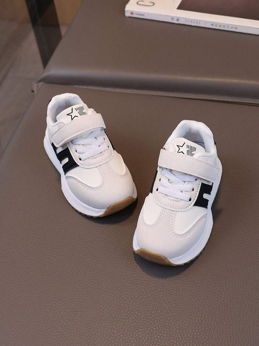 1 par de zapatos deportivos de PU para niño/niña, tenis casuales diarios con para niños