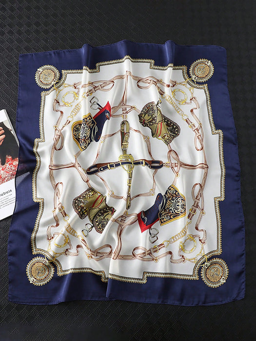 SHEIN 1 pieza 70cm x 70cm Pañuelo cuadrado pequeño de seda sintética