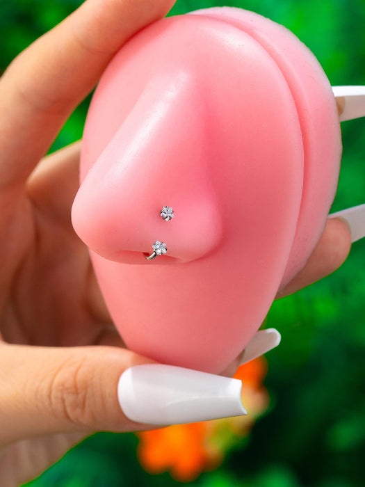 Shein 1 pieza Aro para la nariz miedoso zirconia cúbica adorno para mujeres