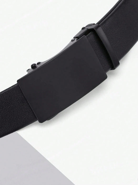 SHEIN 1 pieza Cinturón de cuero para hombres con hebilla automática