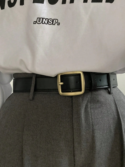 SHEIN 1 pieza Cinturón de mujer, hebilla cuadrada estilo coreano