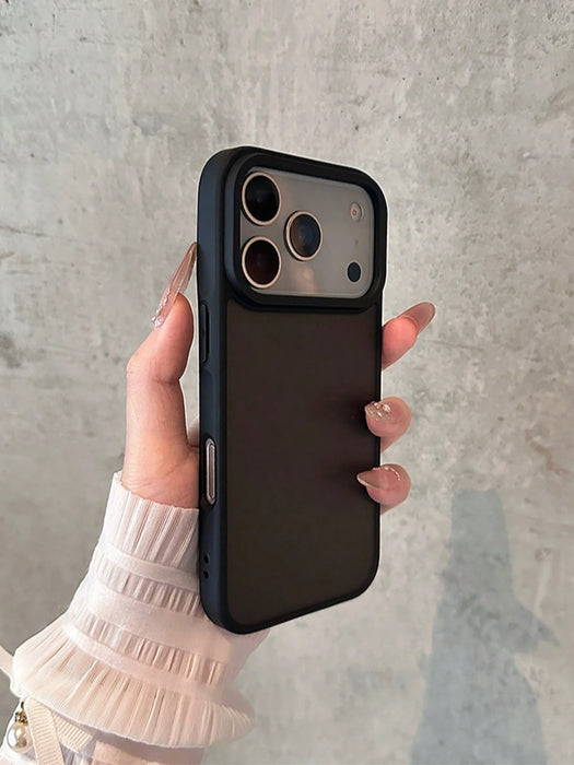 SHEIN 1 pieza Funda de teléfono negra mate transparente minimalista para iPhone 17 Pro Max