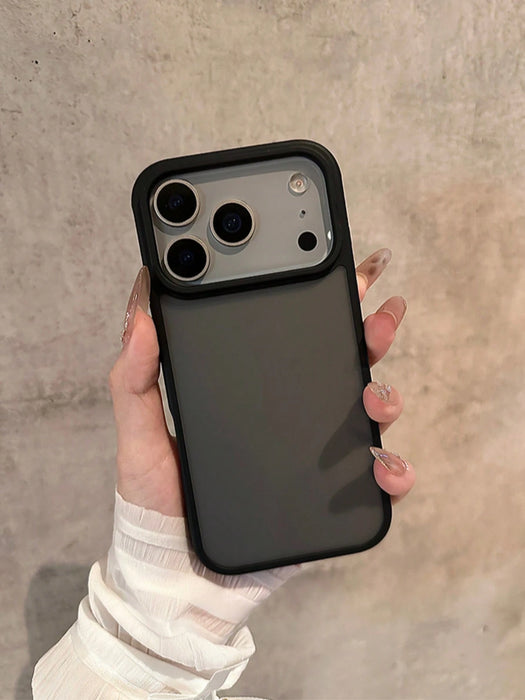 SHEIN 1 pieza Funda de teléfono negra mate transparente minimalista para iPhone 17 Pro Max