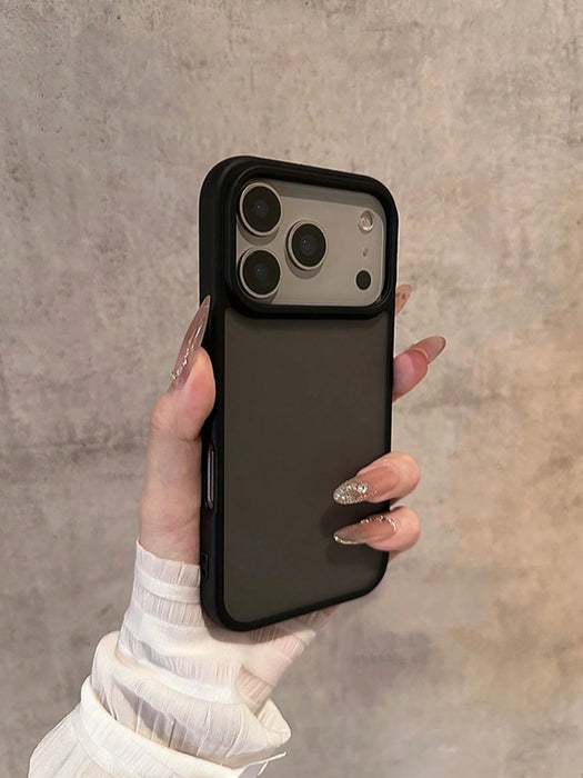 SHEIN 1 pieza Funda de teléfono negra mate transparente minimalista para iPhone 17 Pro Max