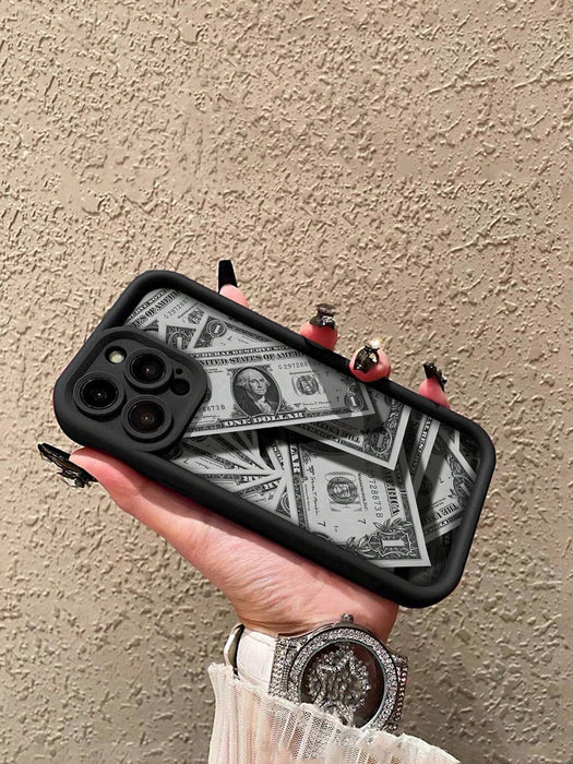 1 Funda de teléfono con diseño envuelta en un billete de dólar para iPhone XR