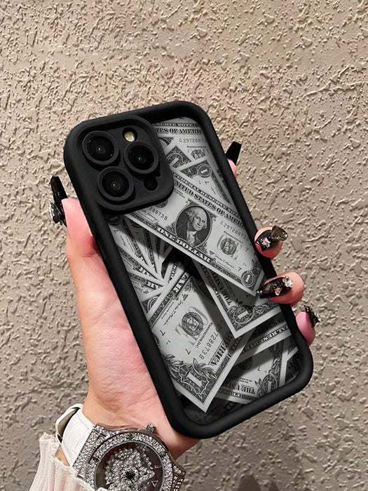 1 Funda de teléfono con diseño envuelta en un billete de dólar para iPhone XR