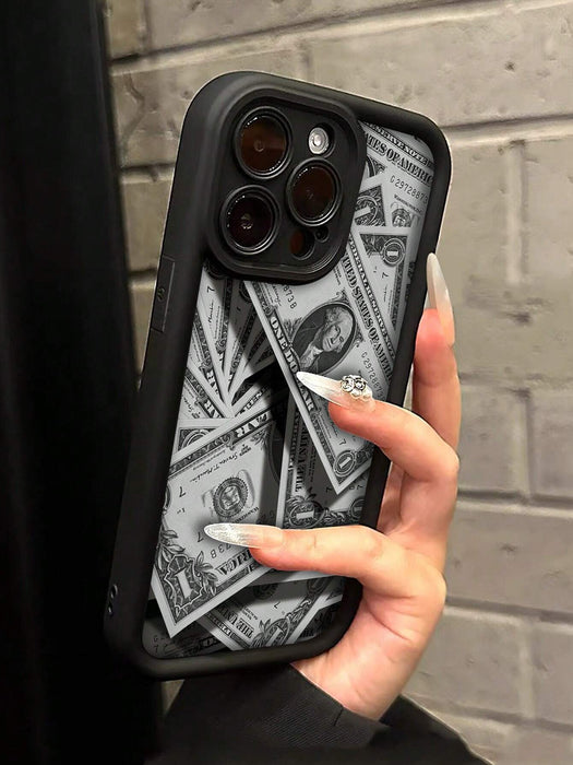 1 Funda de teléfono con diseño envuelta en un billete de dólar para iPhone XR