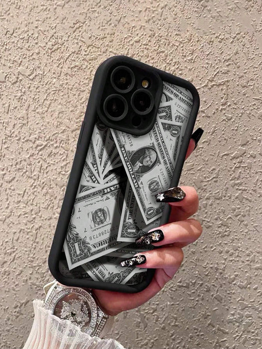 1 Funda de teléfono con diseño envuelta en un billete de dólar para iPhone XR