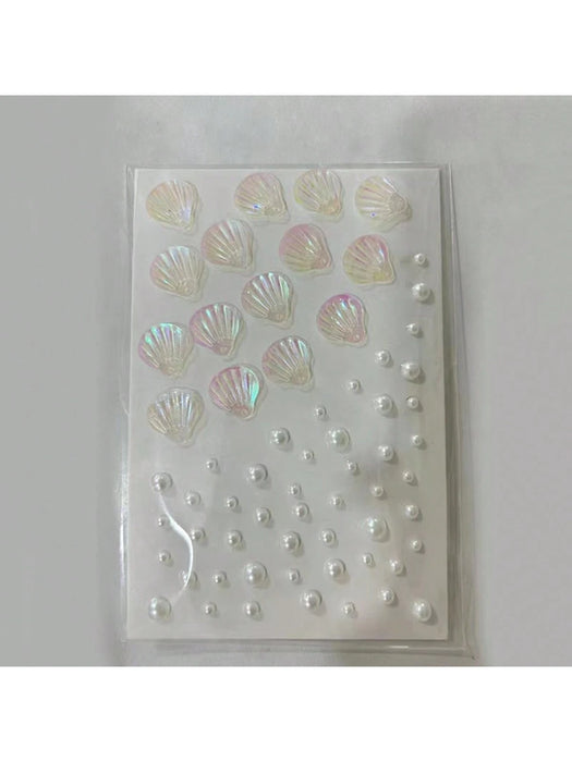 1 pieza Pegatina de maquillaje para ojos con concha de sirena/sirena y lentejuelas