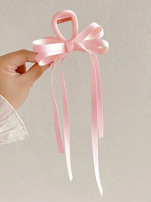 1pcs Pinza de pelo con lazo de doble capa de unicolor para mujer, accesorios de cabello