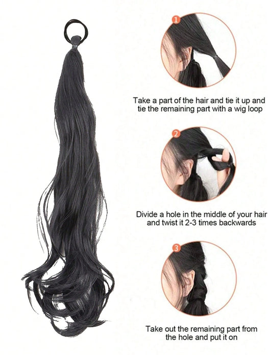 SHEIN 1 pieza de extensión de cabello sintético con estilo torcido de 20inch