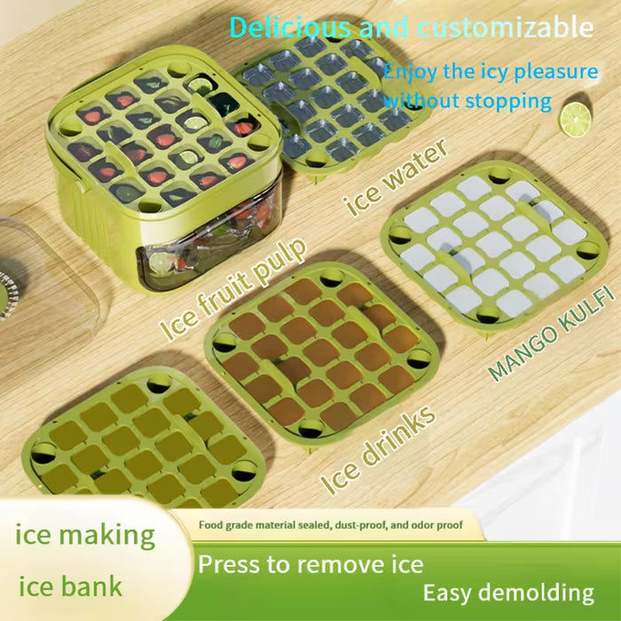 Moldes de Cubitos de Hielo de Presión Múltiple con tapas, para el Hogar