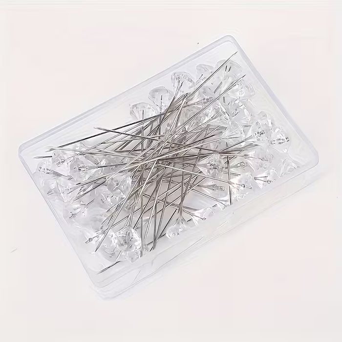 30 piezas Alfileres de fijación multiusos de coser a mano con puntas de cristal