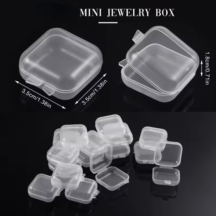 30pcs Mini Contenedores Cuadrados Adecuados para Aretes