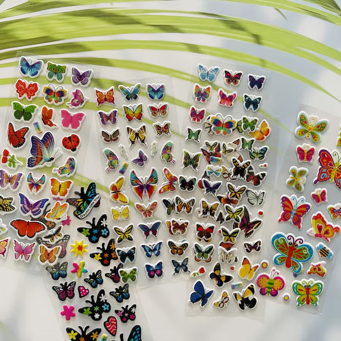 1cs Pegatinas de Burbujas de Mariposas Coloridas y Hermosas para Decoración de Cuadernos