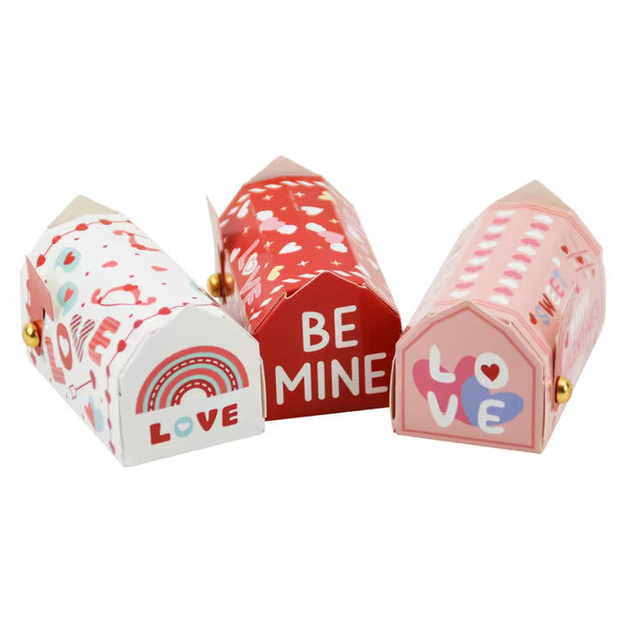SHEIN 6pcs Cajas de papel con forma de buzón para el Día de San Valentín