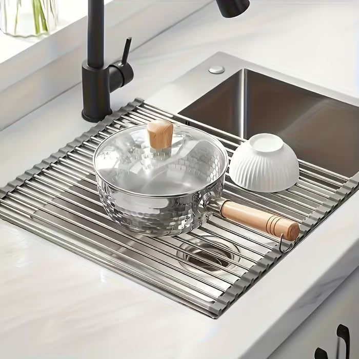 1pc, Estante de Secado de Platos de Acero Inoxidable