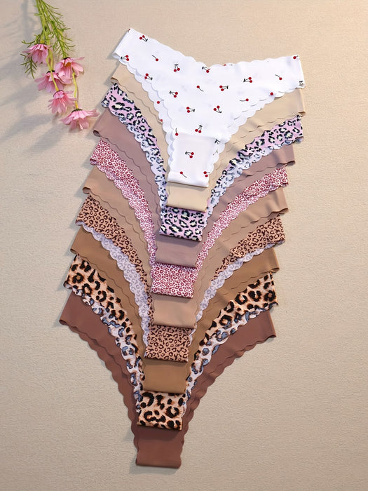 Tanga sin costuras con ondas de tiro bajo, paquete de 20 bikinis