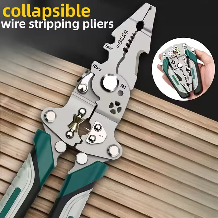 Alicate Multifuncional Plegable para Pelar Cables