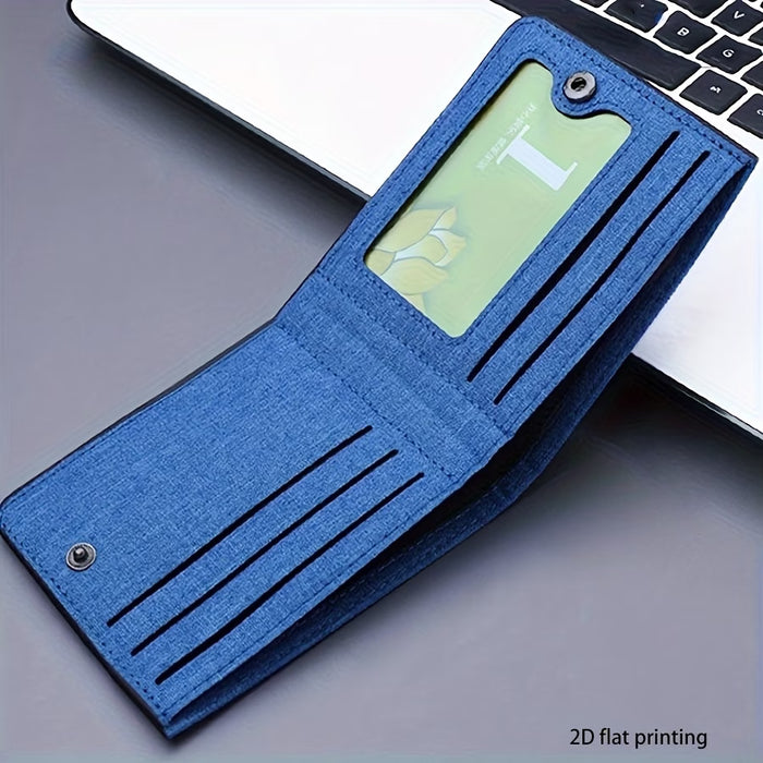 Billetera de lona plegable con estampado para tarjetas, tarjetero, ligera y portátil