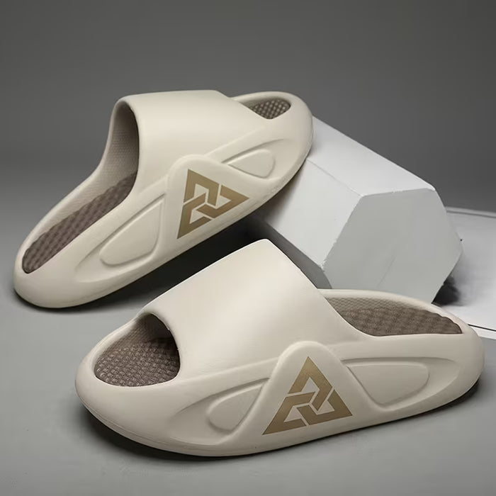 1 par de pantuflas de suela gruesa y diseño texturizado antideslizante para Hombre