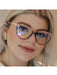 1cs de gafas sin graduación con montura de ojo de gato para mujer, accesorio casual diario - Quierox - Tienda Online