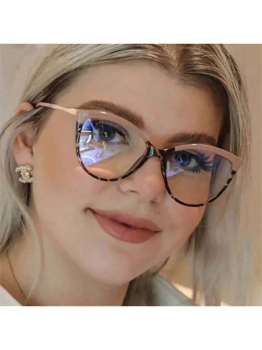1cs de gafas sin graduación con montura de ojo de gato para mujer, accesorio casual diario - Quierox - Tienda Online