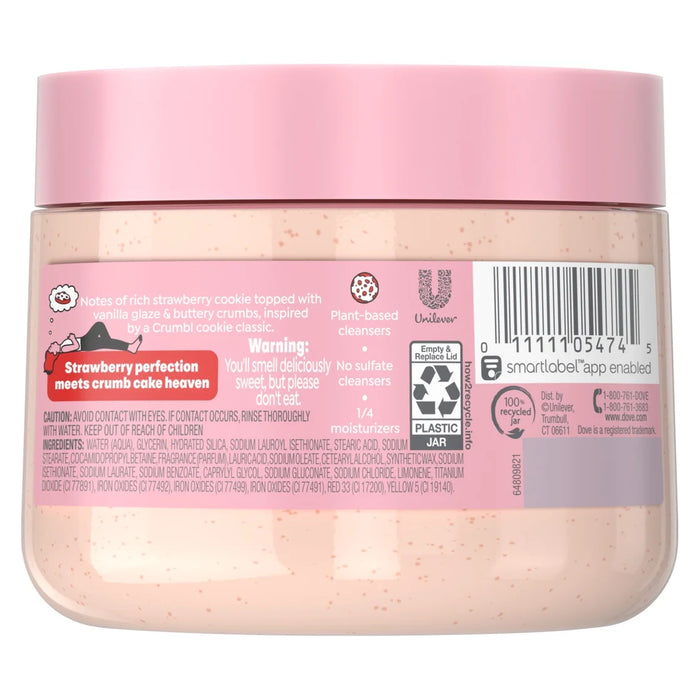 Exfoliante corporal Dove Crumbl, pastel de migas de fresa, 15 oz