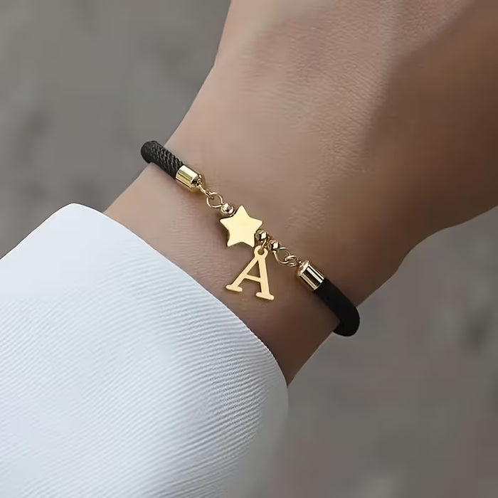 Pulsera de 1 pieza con letra estrella de la A