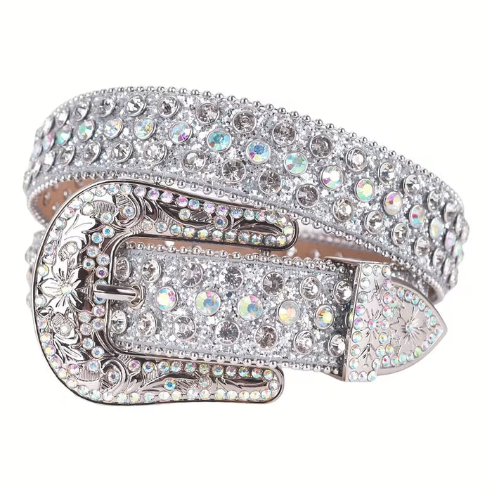 SHEIN Cinturones Plateados Brillantes Con Diamantes De Imitación