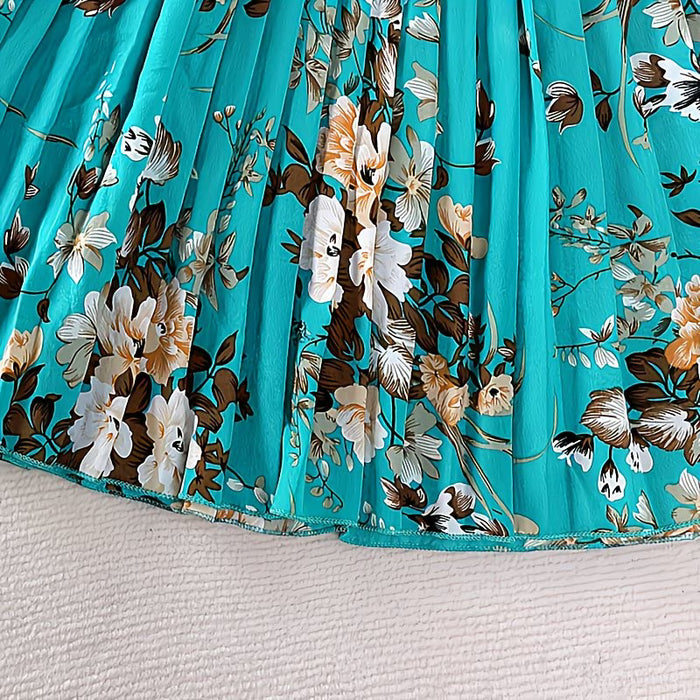 Vestido midi con volantes florales Elegante y dulce