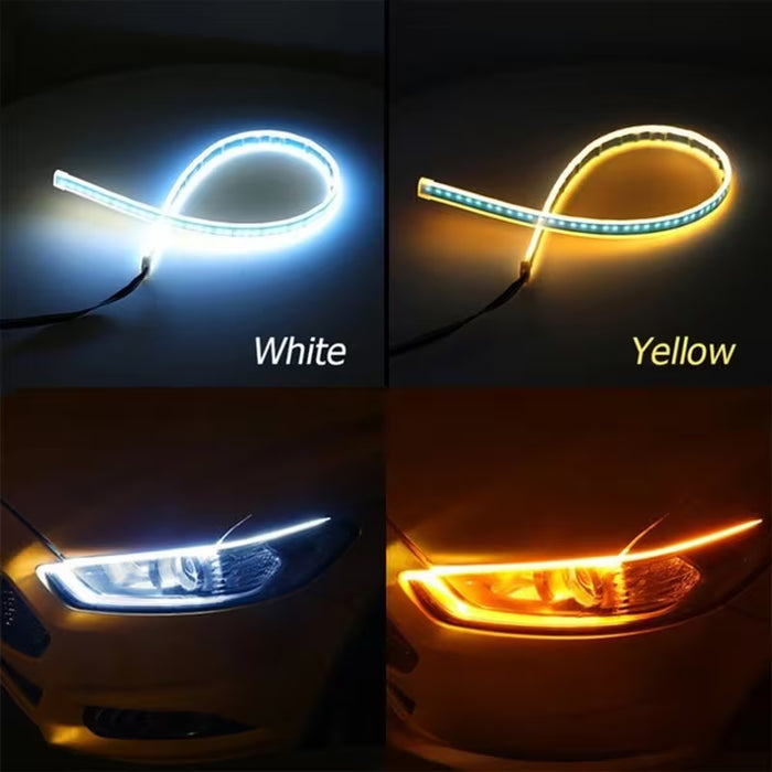 2pcs Barra de Luz LED Ultrafina de 60cm, 7.5W 6000K Amarillo + Blanco