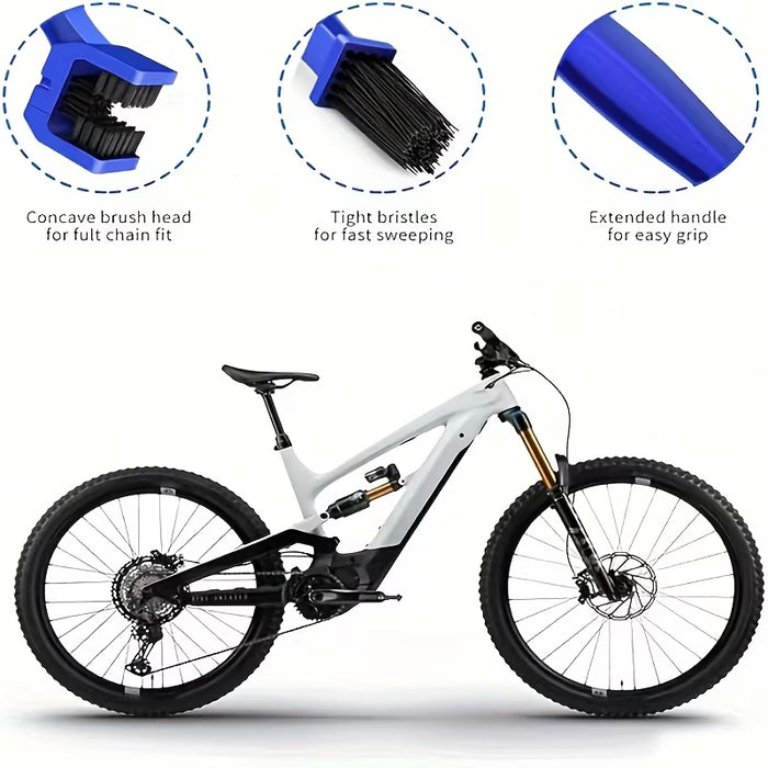 1 Cepillo de limpieza de cadena de ciclismo, adecuado para bicicletas de montaña y motocicletas