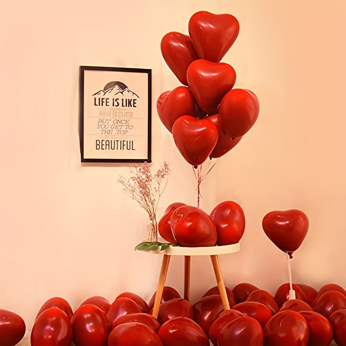 30pcs globos de látex con forma de corazón rojo de amor, globos románticos