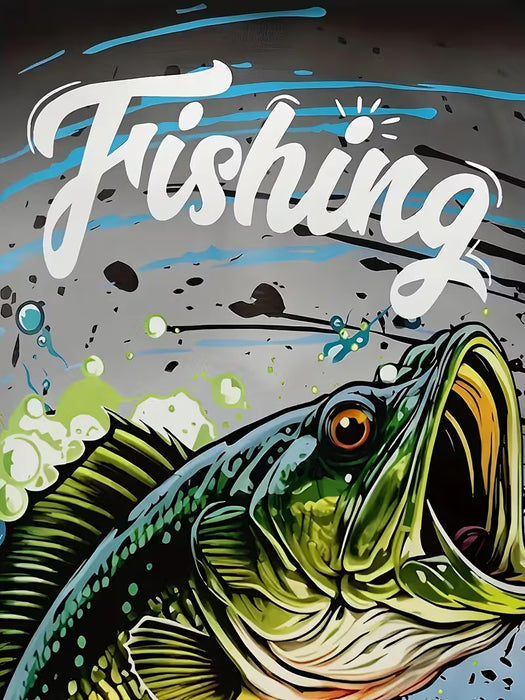 Camiseta Casual de Manga Larga para Hombre con Estampado Gráfico de Pesca