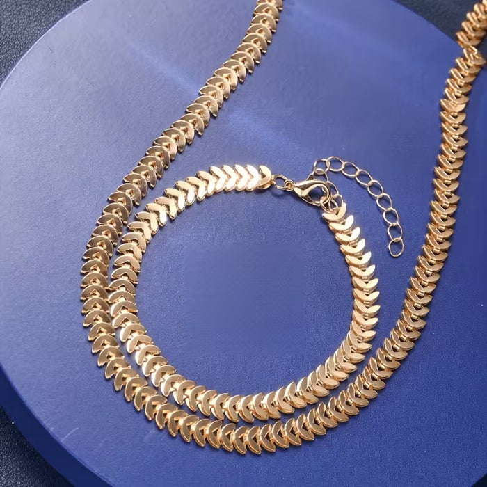 Conjunto de collar y pulsera para mujer, estilo punk hip-hop, moda, elegante