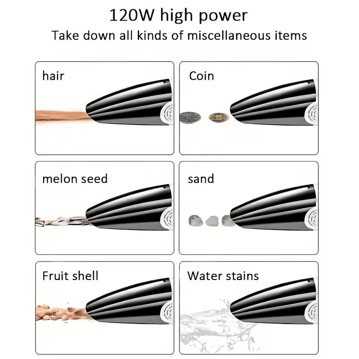 Aspiradora de coche potente con fuerte succión, alta potencia, doble uso en seco y húmedo, de mano, portátil, con cable y enchufe para coche de 12V