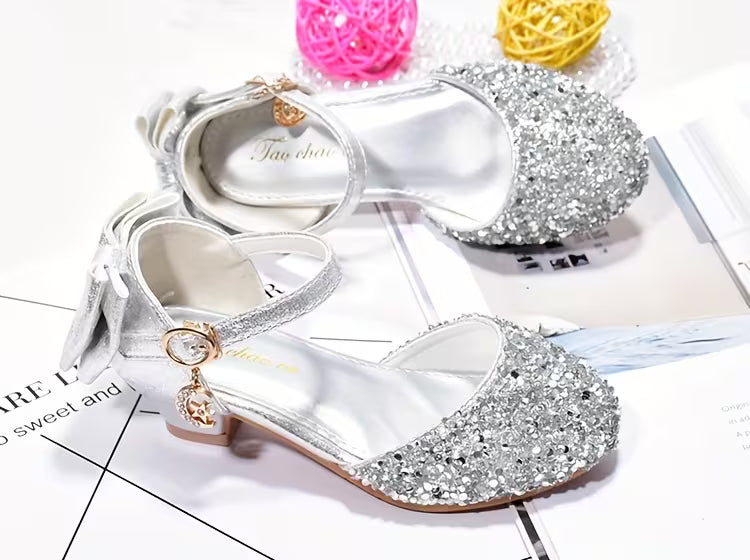 Zapatos  para Niñas de Moda con Cristales en la Punta de Princesa de Tacón Alto