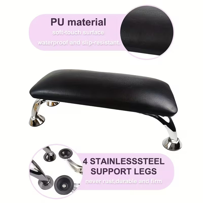 Cojín de mano para arte de uñas, soporte de uñas elevado, herramientas de uñas, rosado